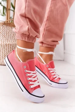 Online Boto Damskie Klasyczne Trampki Koralowe Omerta Czerwony