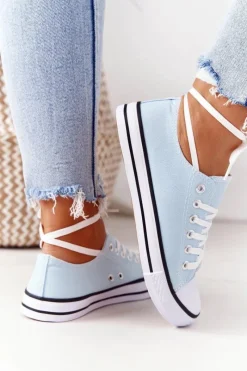 Sale Boto Damskie Klasyczne Trampki Błękitne Omerta