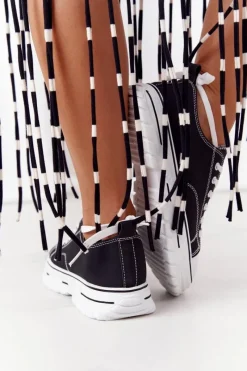 Discount Boto Damskie Klasyczne Trampki Czarne Feeling Good