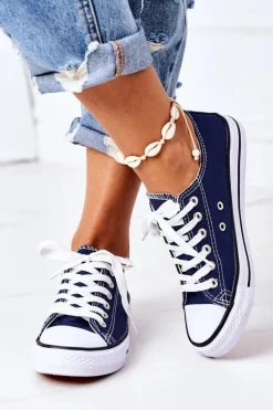 Best Damskie Klasyczne Trampki Granatowe Omerta Damskie Trampki Damskie Niskie