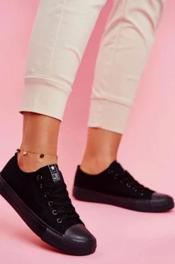 Discount Evento Damskie Klasyczne Trampki Czarne Ecoma