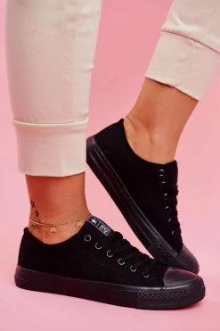 Discount Evento Damskie Klasyczne Trampki Czarne Ecoma