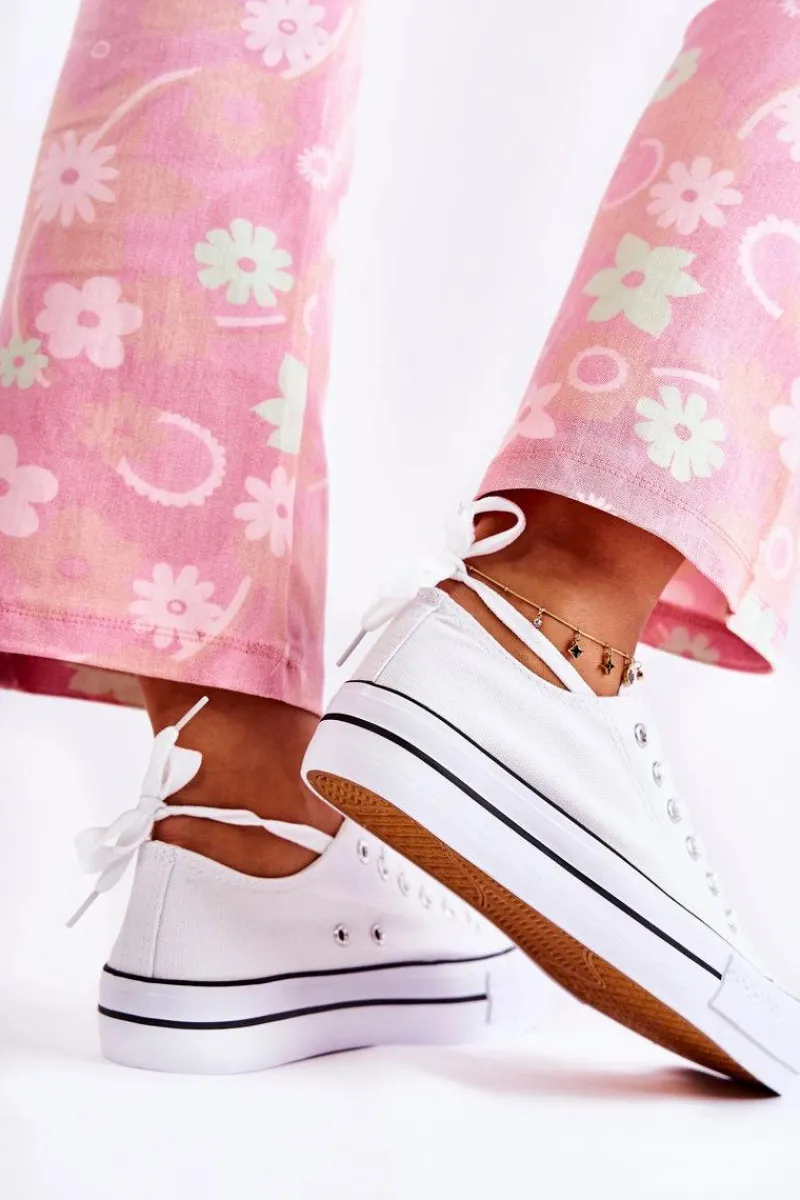 Online Damskie Klasyczne Trampki Na Platformie Białe Conelle Damskie Trampki Damskie Niskie