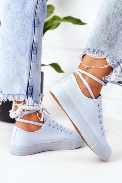 Online Evento Damskie Klasyczne Trampki Niebieskie Ecoma