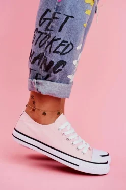 Outlet Boto Damskie Klasyczne Trampki Różowe Omerta Różowy