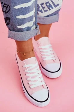 Outlet Boto Damskie Klasyczne Trampki Różowe Omerta Różowy