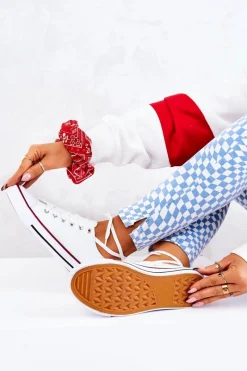 Online Damskie Klasyczne Trampki Białe Z Czerwonym Paskiem Omerta Damskie Trampki Damskie Niskie