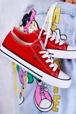 Online Damskie Klasyczne Trampki JJ2R4010C Czerwone Damskie Trampki Damskie Cross Jeans|Trampki Damskie Niskie