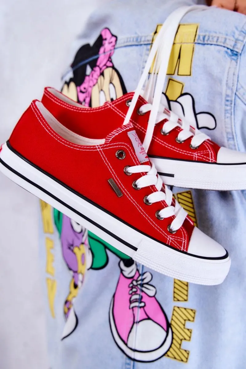 Online Damskie Klasyczne Trampki JJ2R4010C Czerwone Damskie Trampki Damskie Cross Jeans|Trampki Damskie Niskie