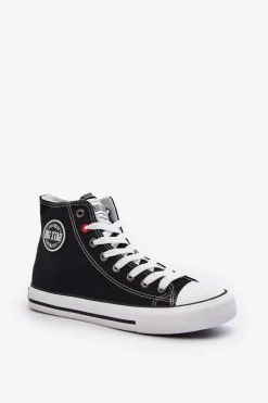 Trampki Damskie Big Star|Trampki Damskie Wysokie></noscript>Big Star Shoes Damskie Klasyczne Wysokie Trampki Big Star T274027 Czarne