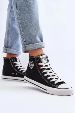 Trampki Damskie Big Star|Trampki Damskie Wysokie></noscript>Big Star Shoes Damskie Klasyczne Wysokie Trampki Big Star T274027 Czarne
