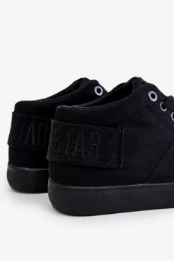 Best Damskie Klasyczne Wysokie Trampki Big Star LL274001 Czarne Damskie Trampki Damskie Big Star|Trampki Damskie Wysokie