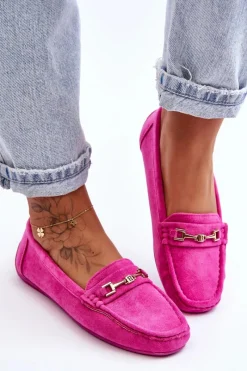 Best Boto Damskie Klasyczne Zamszowe Mokasyny Różowe Corinell Różowy