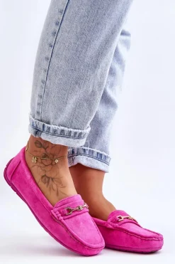 Best Boto Damskie Klasyczne Zamszowe Mokasyny Różowe Corinell Różowy