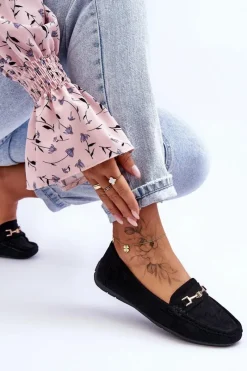 Sale Damskie Klasyczne Zamszowe Mokasyny Czarne Corinell Damskie Mokasyny Damskie Zamszowe