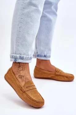 Clearance Boto Damskie Klasyczne Zamszowe Mokasyny Camel Ivana