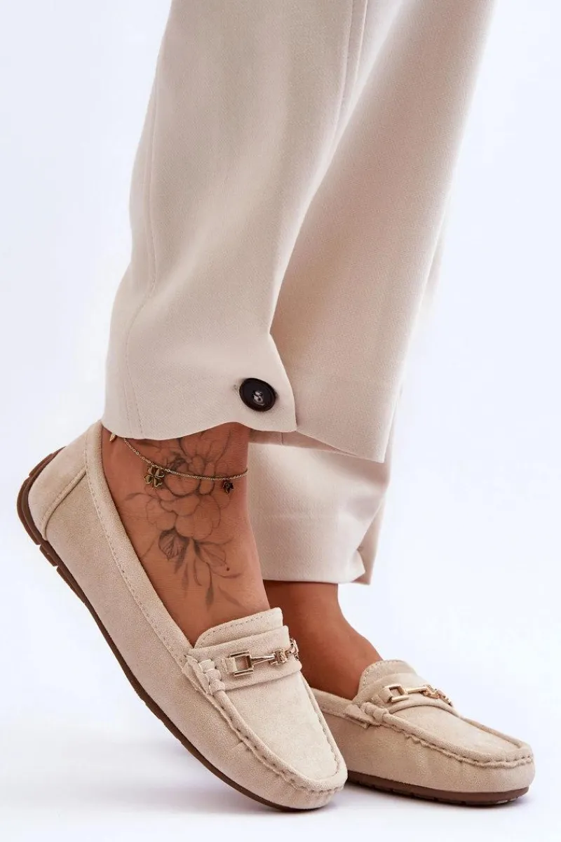 New Damskie Klasyczne Zamszowe Mokasyny Beżowe Corinell Damskie Loafersy Damskie|Mokasyny Damskie Zamszowe