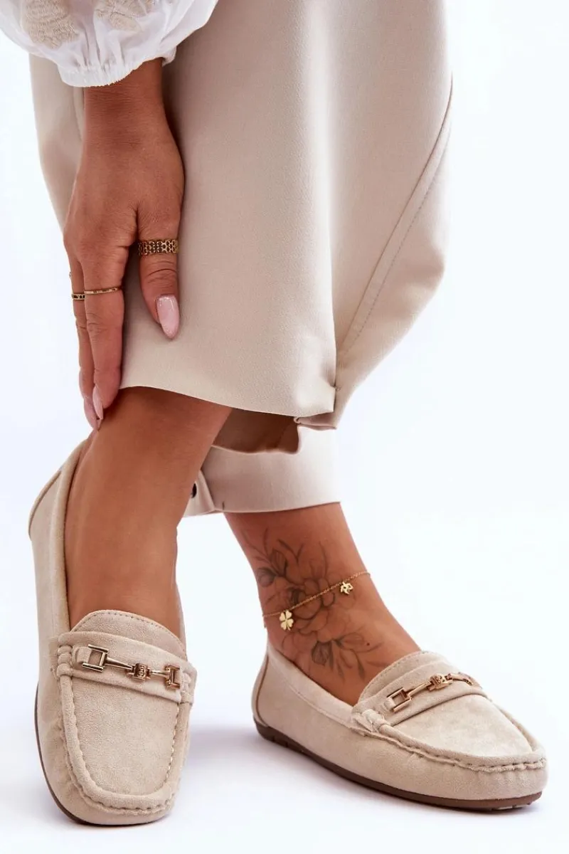 New Damskie Klasyczne Zamszowe Mokasyny Beżowe Corinell Damskie Loafersy Damskie|Mokasyny Damskie Zamszowe