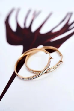 Outlet Boto Damskie Kolczyki Koła Złote Wiszące Cyrkonie Big Luxury