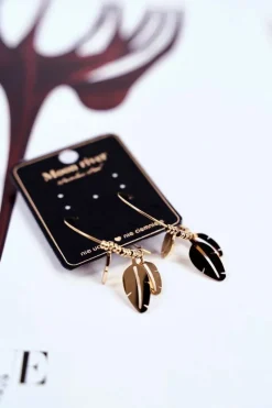 Kolczyki>Boto Damskie Kolczyki Koła Złote Pióra Pigeon