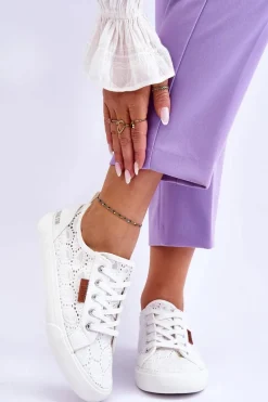 Trampki Damskie Big Star|Trampki Damskie Niskie>Big Star Shoes Damskie Koronkowe Tenisówki BIG STAR W274925 Białe