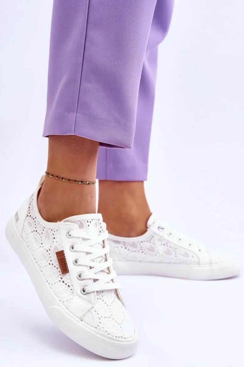 Trampki Damskie Big Star|Trampki Damskie Niskie>Big Star Shoes Damskie Koronkowe Tenisówki BIG STAR W274925 Białe