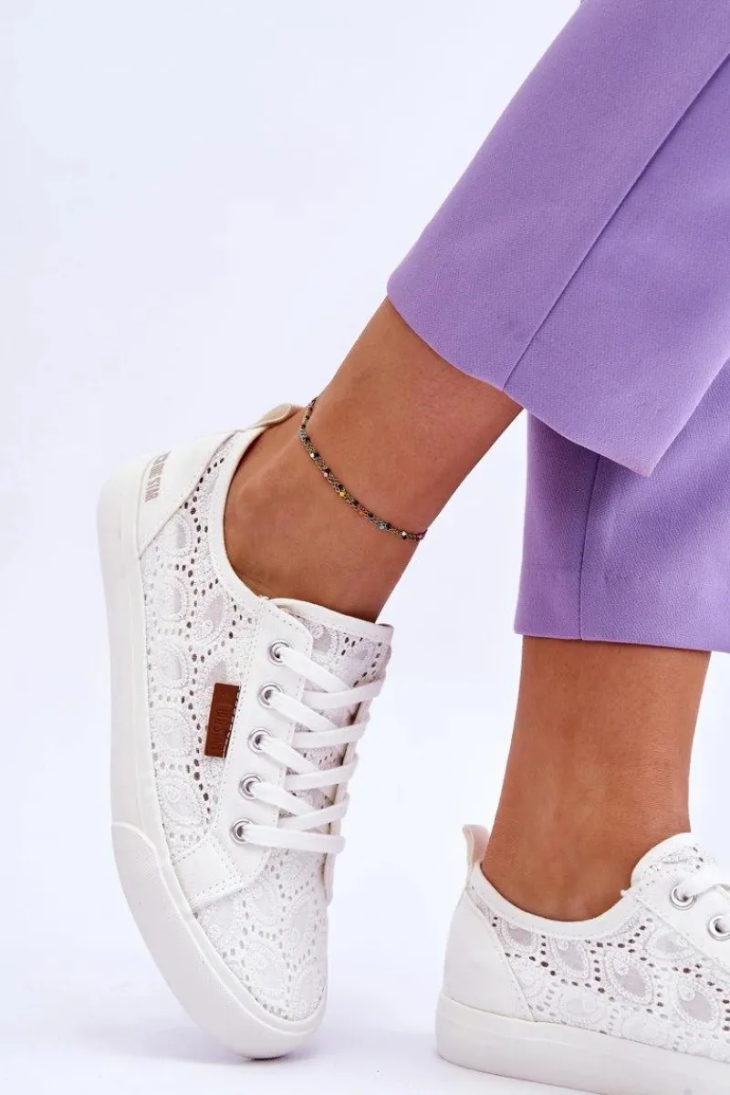 Trampki Damskie Big Star|Trampki Damskie Niskie>Big Star Shoes Damskie Koronkowe Tenisówki BIG STAR W274925 Białe