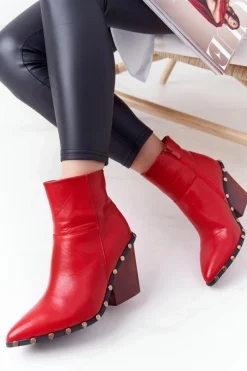 Hot Boto Damskie Kowbojskie Botki Na Obcasie Lu Boo Czerwone