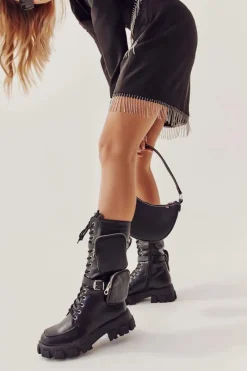 Sale Boto Damskie Kozaki Glany Sznurowane Z Nerkami Czarne Mirrano