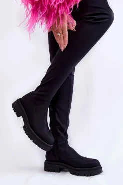 Best Evento Damskie Kozaki Za Kolano Czarne Brinna