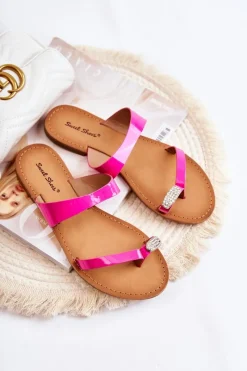 Klapki Damskie Japonki>Boto Damskie Lakierowane Klapki Japonki Fuksja Jimena