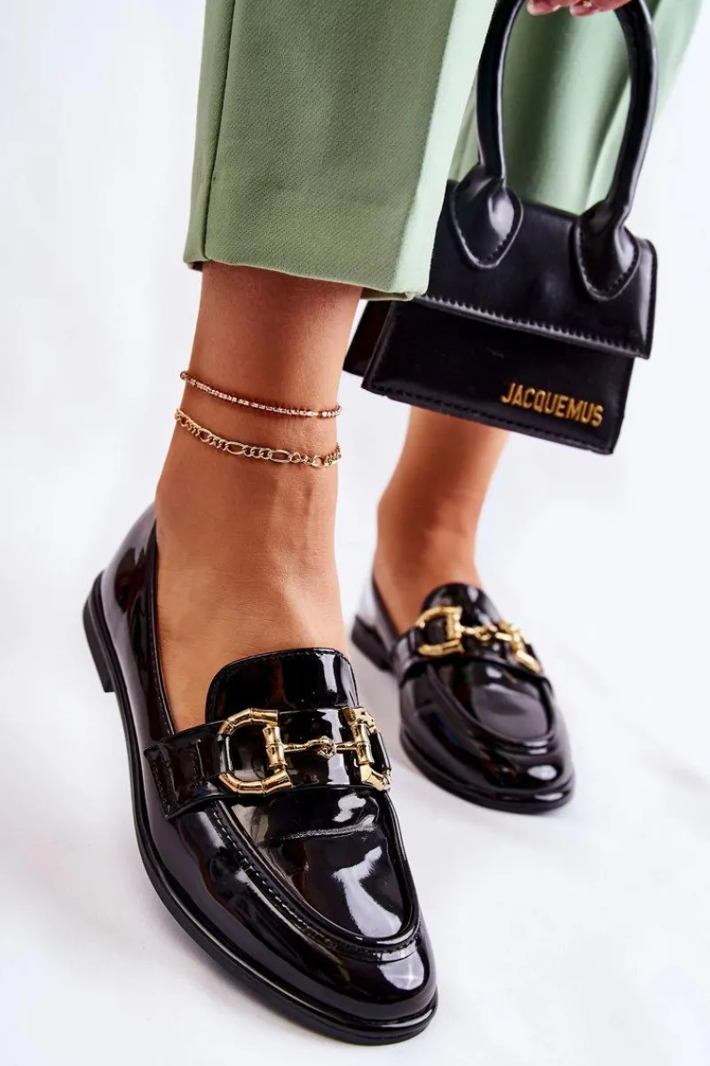 Discount Damskie Lakierowane Mokasyny Czarne Coriso Damskie Mokasyny Damskie Lakierowane