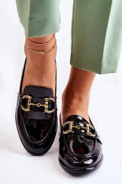 Discount Damskie Lakierowane Mokasyny Czarne Coriso Damskie Mokasyny Damskie Lakierowane