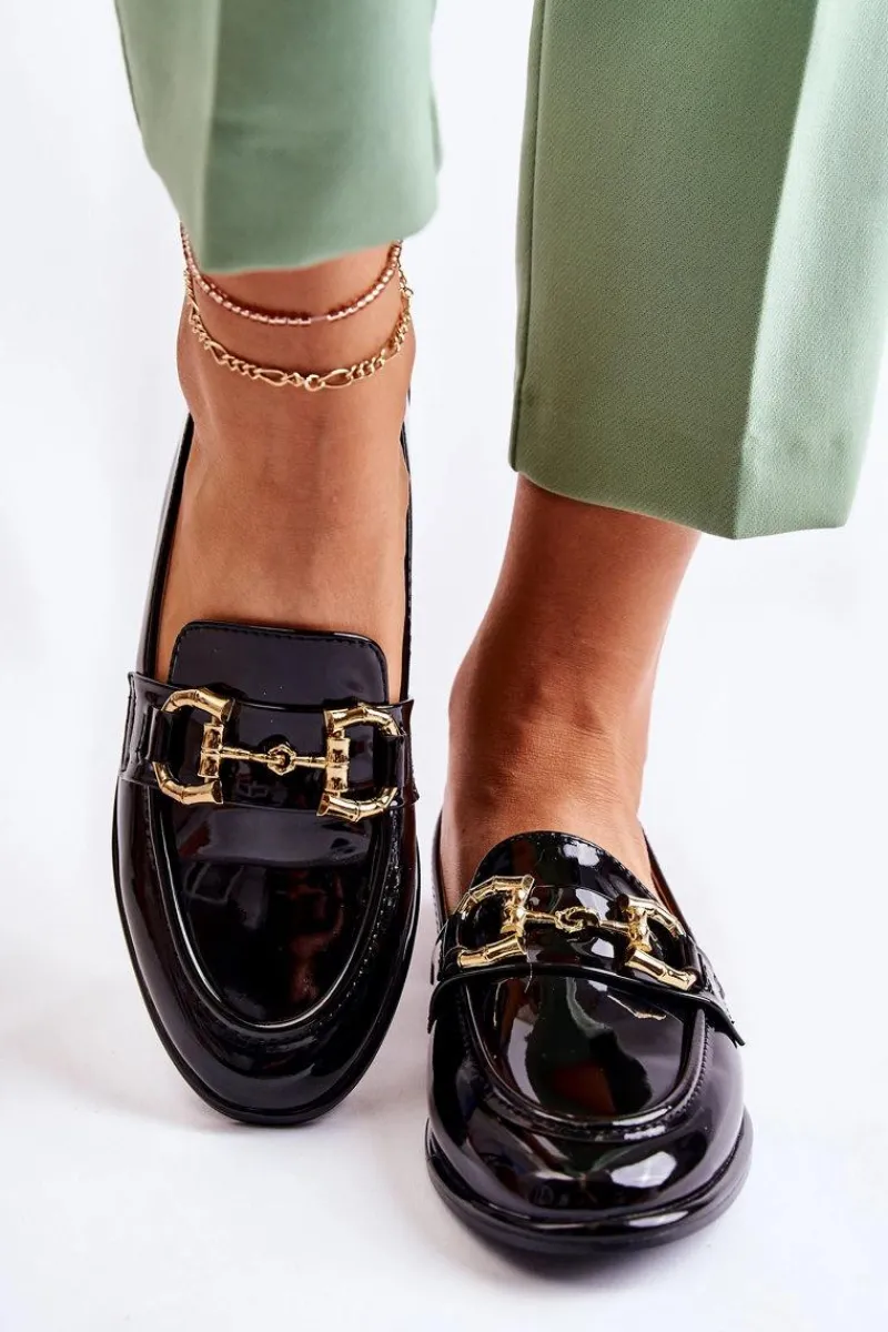 Discount Damskie Lakierowane Mokasyny Czarne Coriso Damskie Mokasyny Damskie Lakierowane