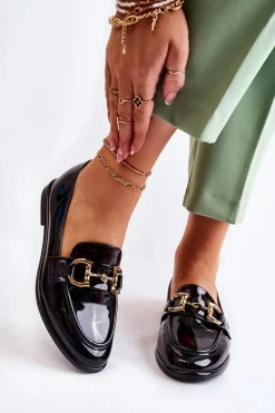 Discount Damskie Lakierowane Mokasyny Czarne Coriso Damskie Mokasyny Damskie Lakierowane