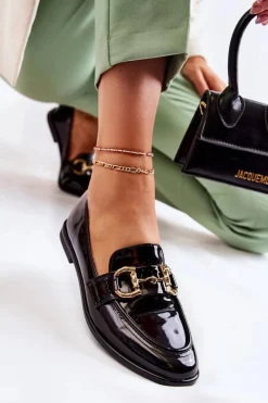 Discount Damskie Lakierowane Mokasyny Czarne Coriso Damskie Mokasyny Damskie Lakierowane