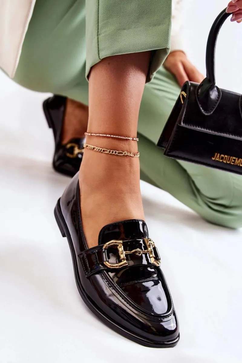 Discount Damskie Lakierowane Mokasyny Czarne Coriso Damskie Mokasyny Damskie Lakierowane