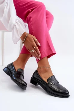 Discount Buty damskie Vinceza Damskie Lakierowane Mokasyny Czarne Nerilaja Czarny