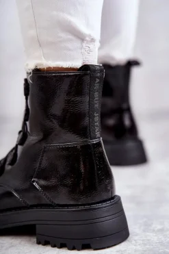 Czarne Botki|Botki Zimowe Damskie><noscript><img width=