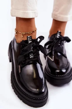 Online Boto Damskie Lakierowane Półbuty La.Fi 210004B-NL Czarne