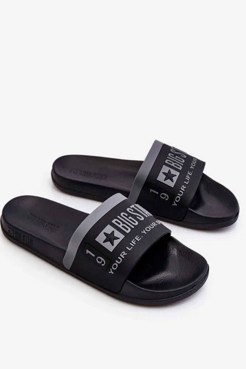 Klapki Sportowe|Klapki Damskie Big Star>Big Star Shoes Damskie Lekkie Klapki Big Star LL274732 Czarne Czarny