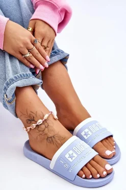 Klapki Sportowe|Klapki Damskie Big Star></noscript>Big Star Shoes Damskie Lekkie Klapki Big Star LL274734 Jasnoniebieskie