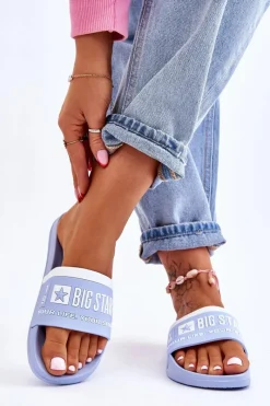 Klapki Sportowe|Klapki Damskie Big Star></noscript>Big Star Shoes Damskie Lekkie Klapki Big Star LL274734 Jasnoniebieskie