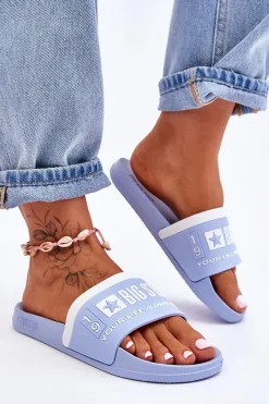 Klapki Sportowe|Klapki Damskie Big Star></noscript>Big Star Shoes Damskie Lekkie Klapki Big Star LL274734 Jasnoniebieskie