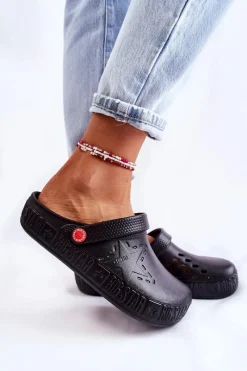 Discount Damskie Lekkie Klapki Big Star II275001 Czarne Damskie Klapki Damskie Klasyczne