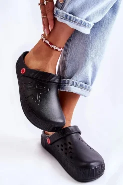 Discount Damskie Lekkie Klapki Big Star II275001 Czarne Damskie Klapki Damskie Klasyczne