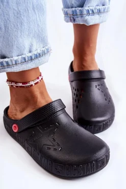 Discount Damskie Lekkie Klapki Big Star II275001 Czarne Damskie Klapki Damskie Klasyczne