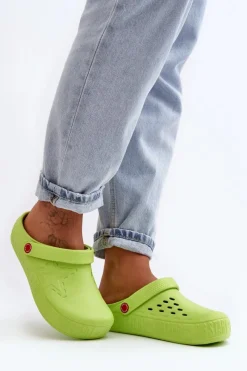 Online Damskie Lekkie Klapki Chodaki Big Star II275006 Zielone Damskie Klapki Damskie Klasyczne