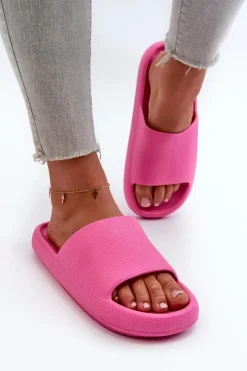 Hot Damskie Lekkie Piankowe Klapki Na Grubej Podeszwie Różowe Querceria Damskie Klapki Basenowe|Klapki Na Platformie