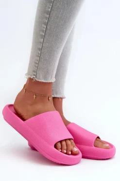 Hot Damskie Lekkie Piankowe Klapki Na Grubej Podeszwie Różowe Querceria Damskie Klapki Basenowe|Klapki Na Platformie